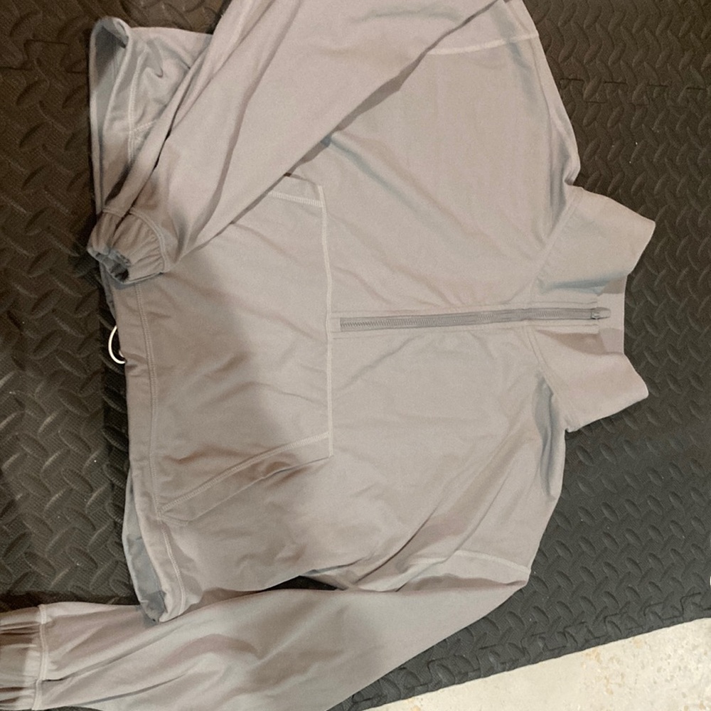 Gray Waterproof Cropped Half-Zip